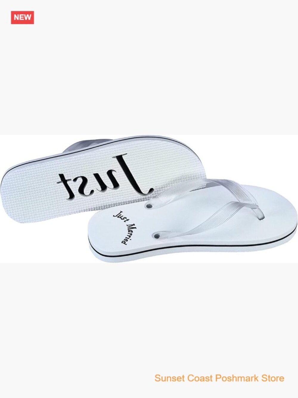 Just Married Wedding Favor Flip Flops Honeymoon Sandals